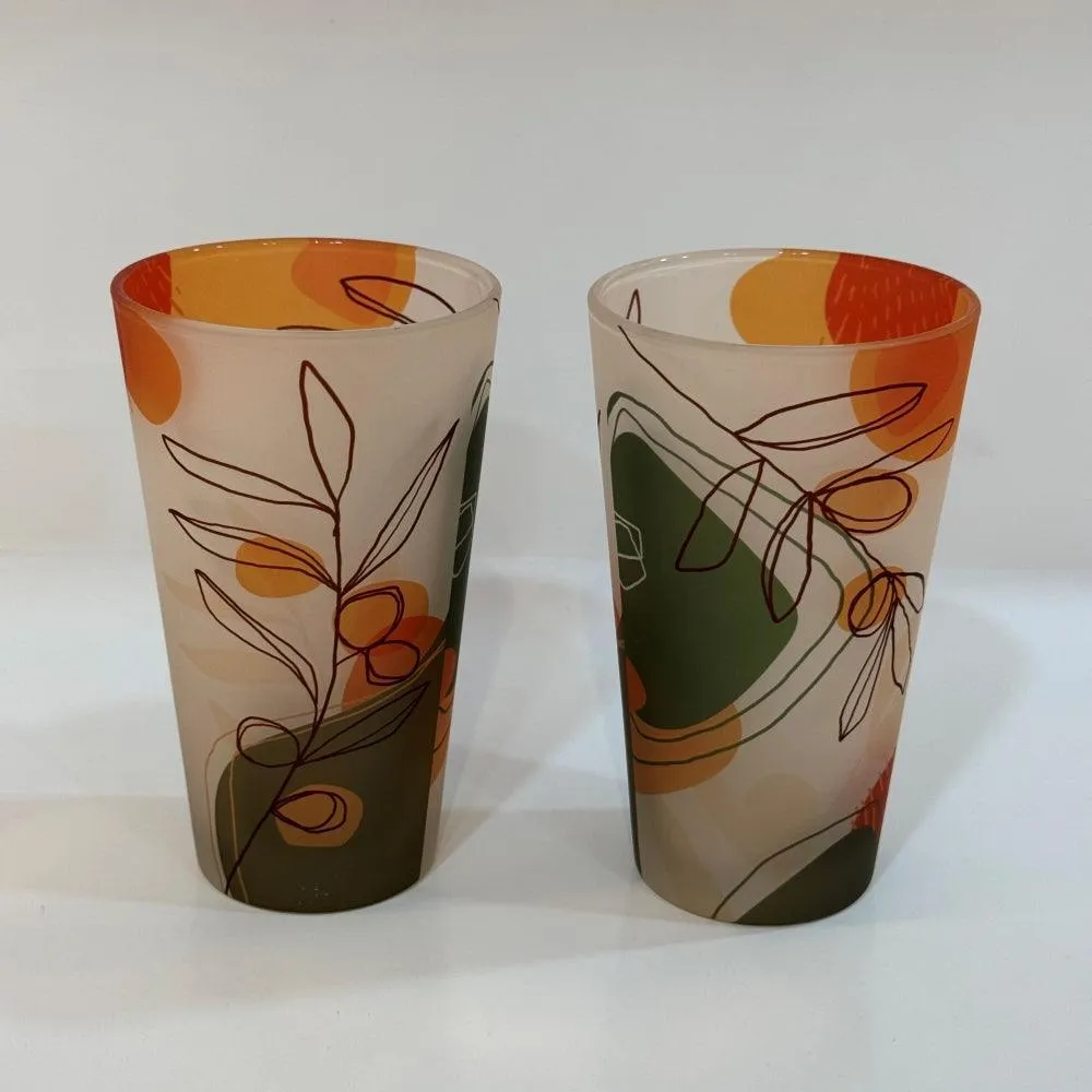 Frosted Tumbler Floral Bloom (Set of 2)